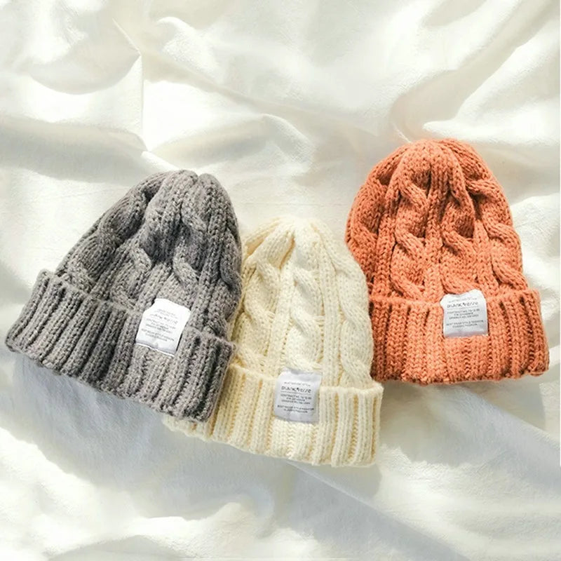 Twist Knit Beanie – Unisex Winter Warm Cotton Hat Knit Beanie Hat PLUSH