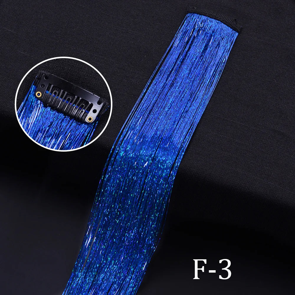 Rainbow Hair Tinsel Glitter Strands – 120pcs, 93cm