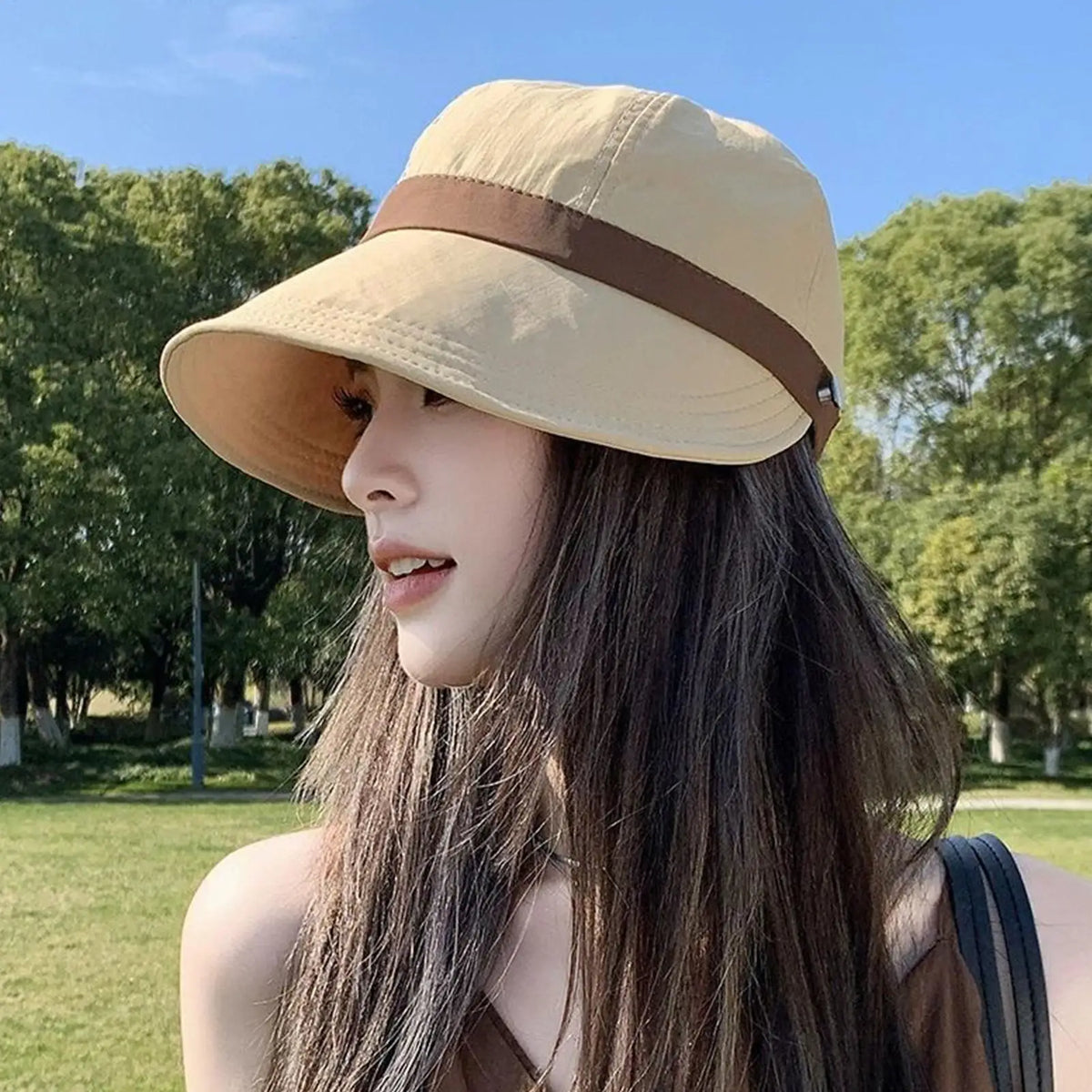Women's Wide Brim UV Sun Hat – Adjustable Beach Visor Cap Women's Sun Hat PLUSH