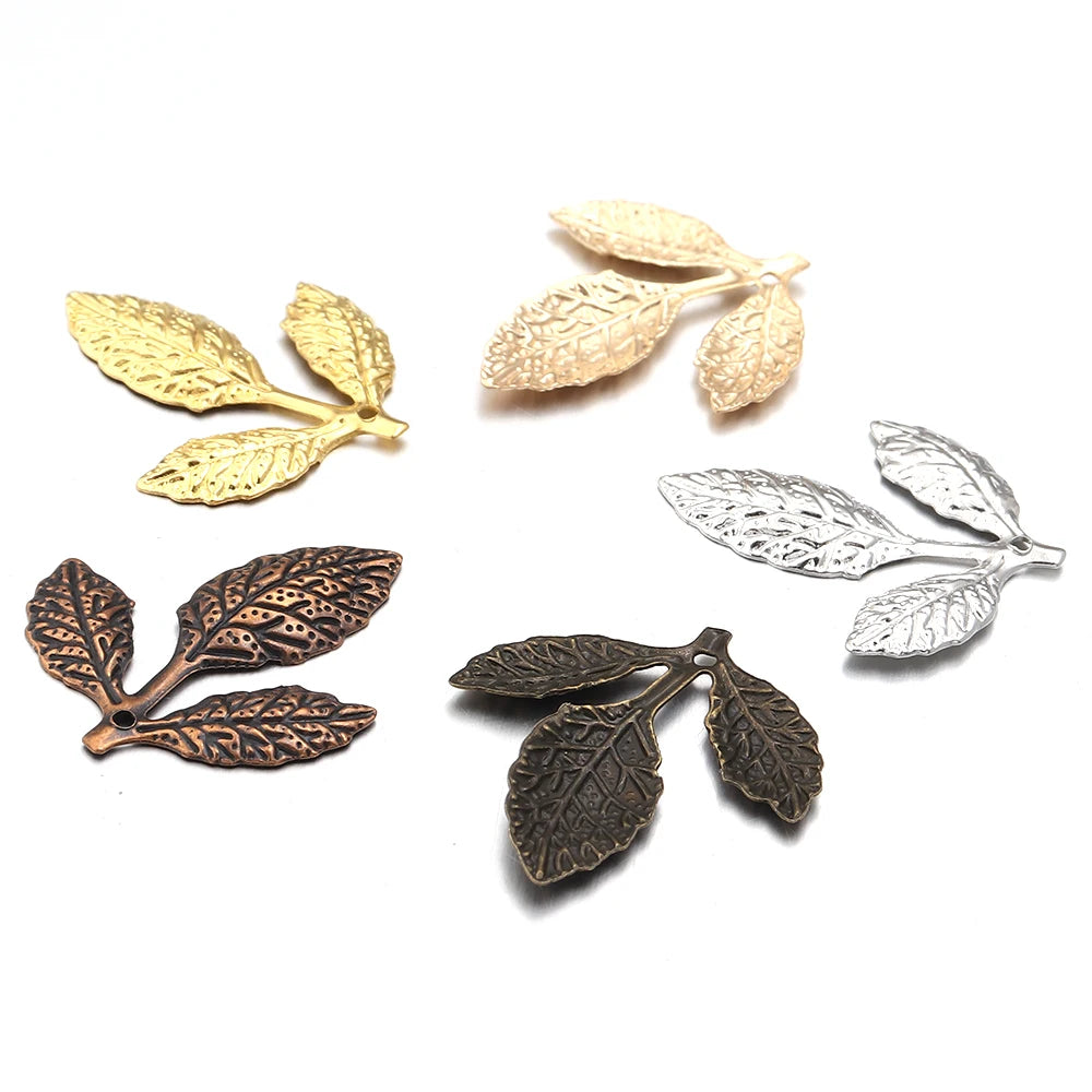 50pcs Vintage Iron Leaf Charms – DIY Jewelry Pendants Jewelry Charms PLUSH