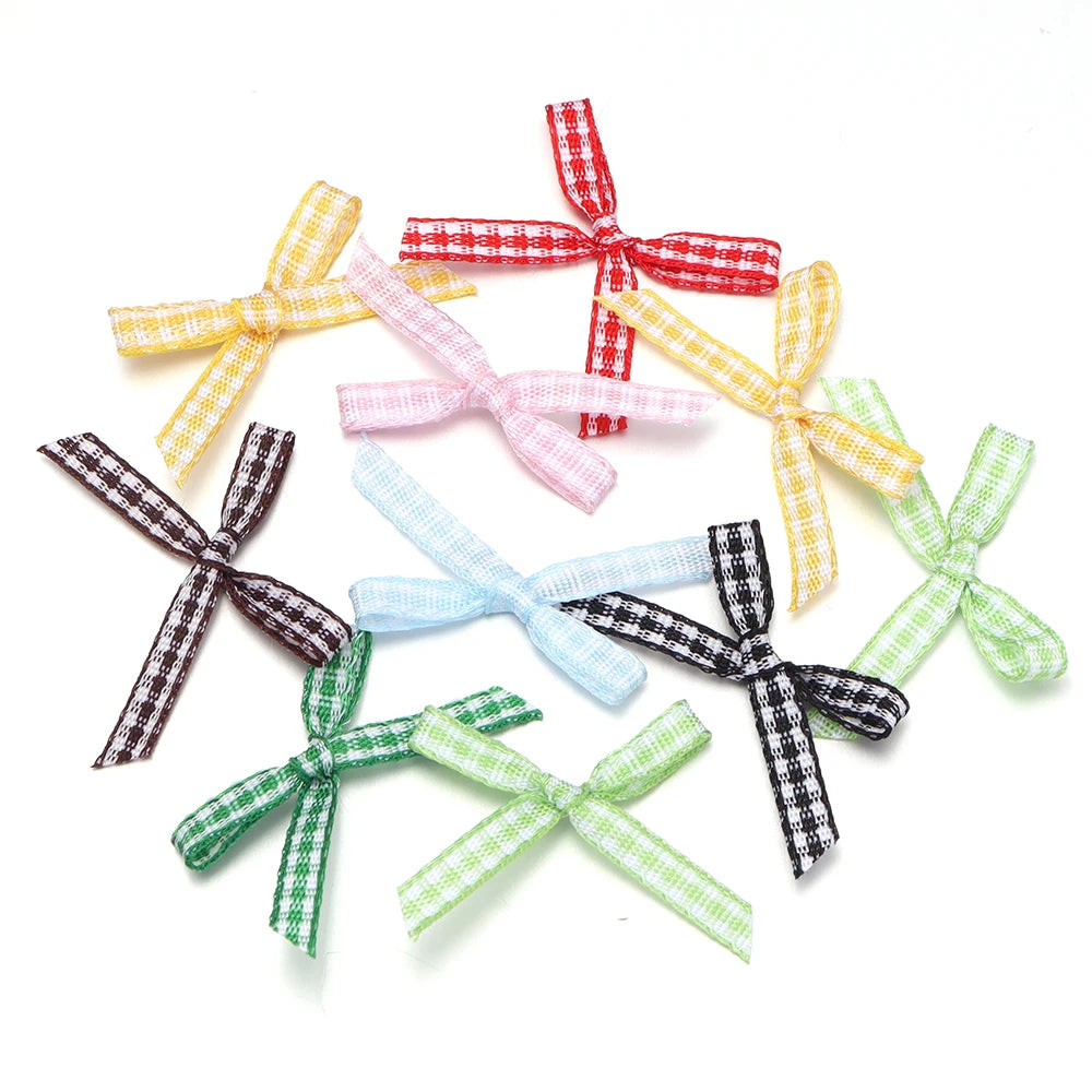 30pcs Plaid Handmade Bows – DIY Headwear & Gift Decoration Craft Bow Accessories PLUSH mixed