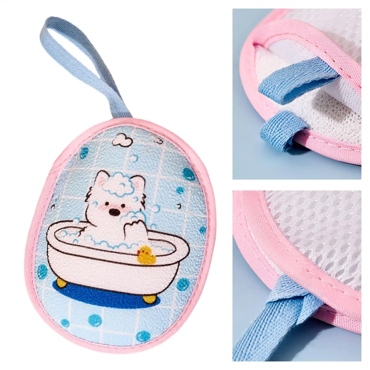 Soap Foaming Mesh Pouch with Lanyard – Bath Scrubber Net Bag Bath Scrubber Bag PLUSH