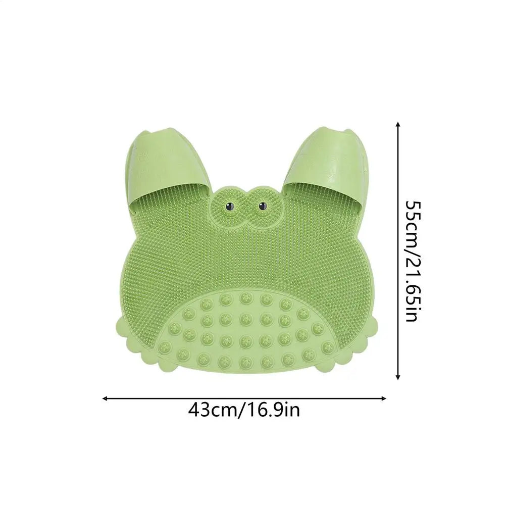 Silicone Foot Scrubber Shower Mat with Suction Cups – 55x43cm Foot Scrubber Mat PLUSH Green