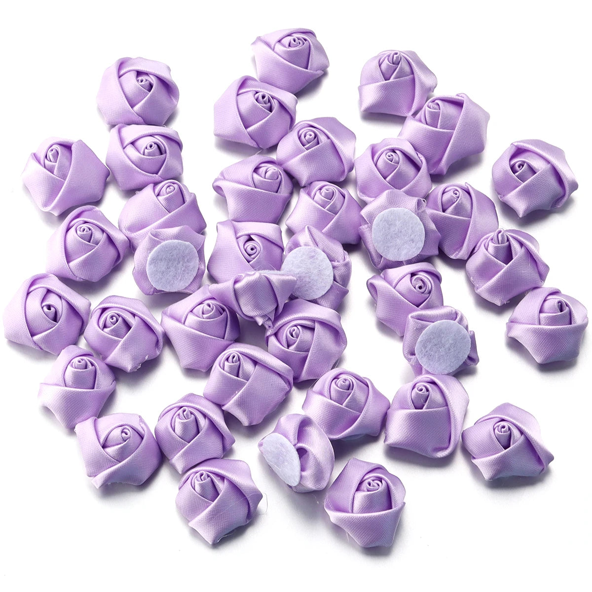 20pcs Mini Ribbon Rose Rosettes for DIY Hair Accessories & Crafts Hair Accessory Embellishments PLUSH Light Purple 3.5-4cm