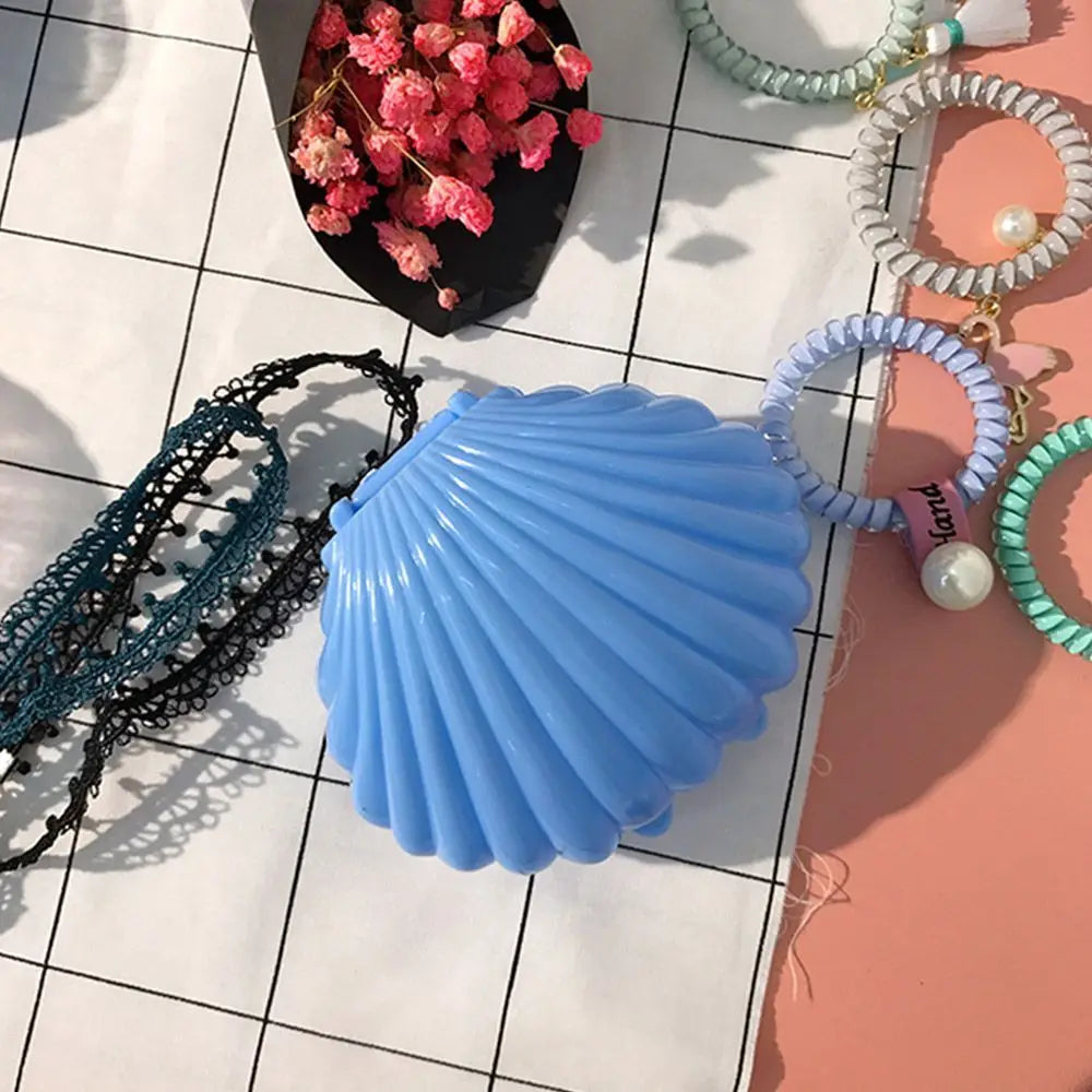 Seashell Jewelry Gift Box – Earring & Necklace Storage Jewelry Gift Box PLUSH Blue