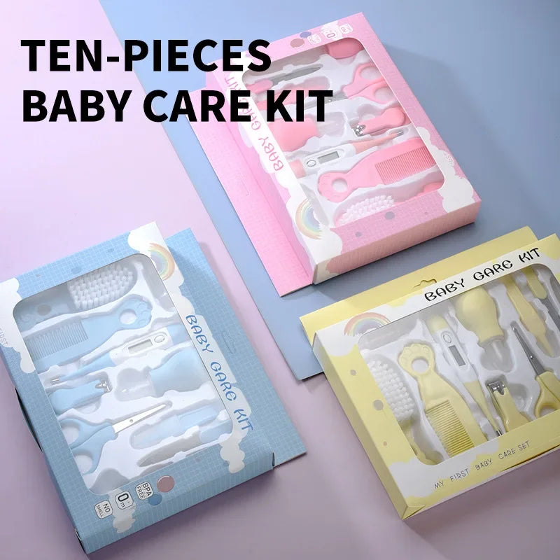 10-Piece Newborn Baby Care Kit – BPA Free Safety Essentials Baby Grooming Kit PLUSH