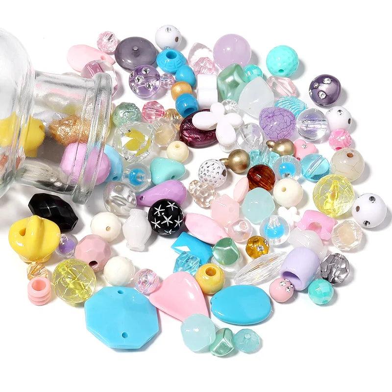 50g Mixed Acrylic Beads Y2K DIY Jewelry Phone Chain Bracelet Acrylic Craft Beads PLUSH