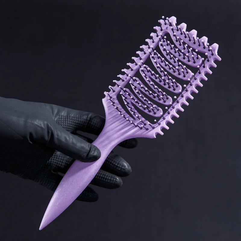 Hollow Out Anti-Static Hair Comb for Curly & Wet/Dry Hair Hair Styling Comb PLUSH Purple