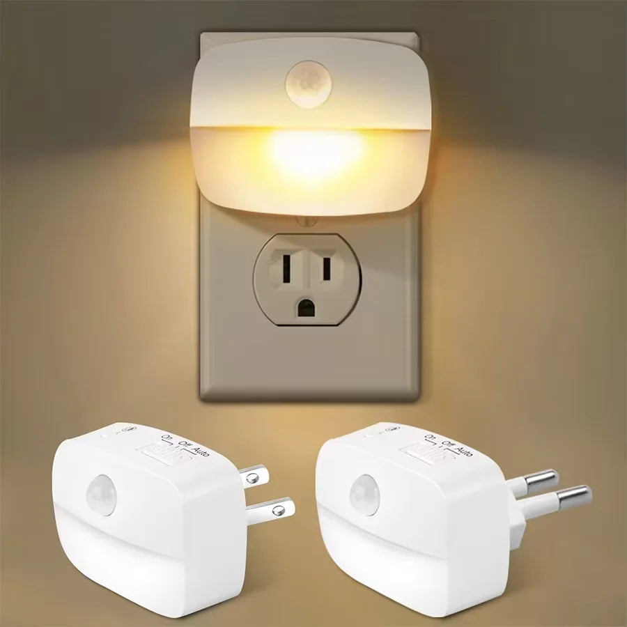Motion Sensor LED Night Light – 3 Modes, EU/US Plug LED Night Light PLUSH