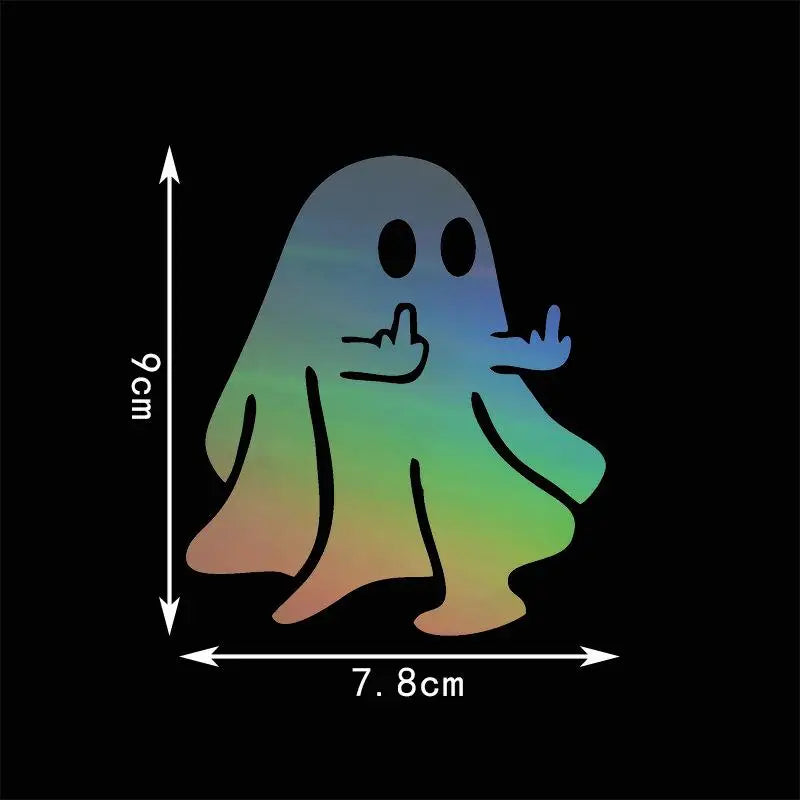 Funny Ghost Middle Finger Car Sticker – Waterproof PVC Decal Car Decal Sticker PLUSH I