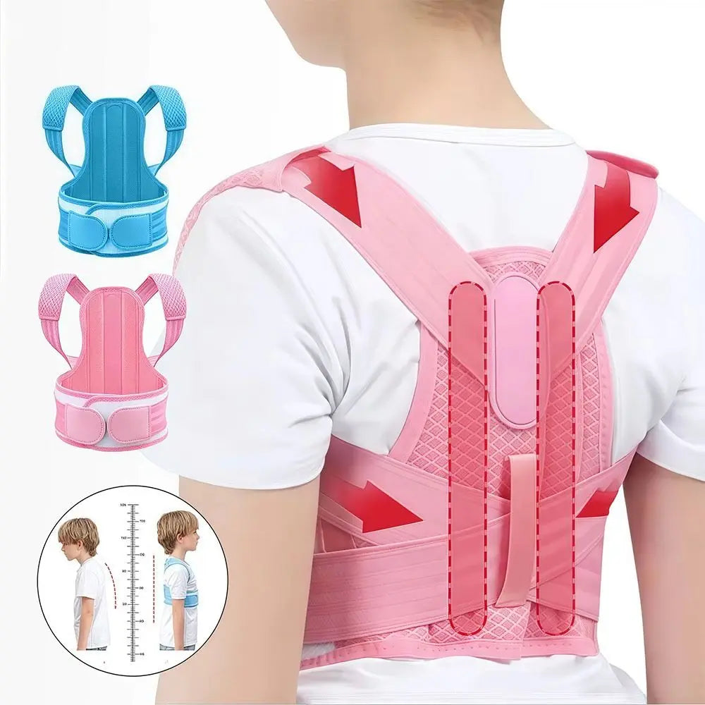 Adjustable Full Back Posture Corrector Brace | Black Pink Blue Back Posture Corrector PLUSH