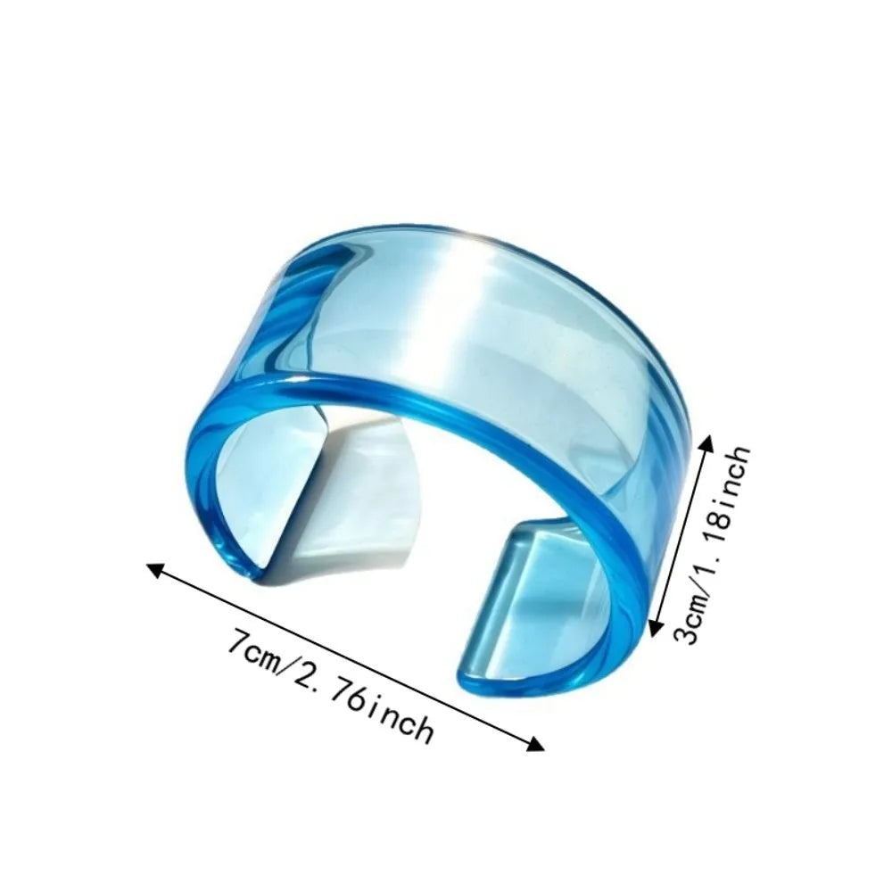 Transparent Resin Open Bangle Bracelet for Women | Cuff Resin Bangle Bracelet PLUSH