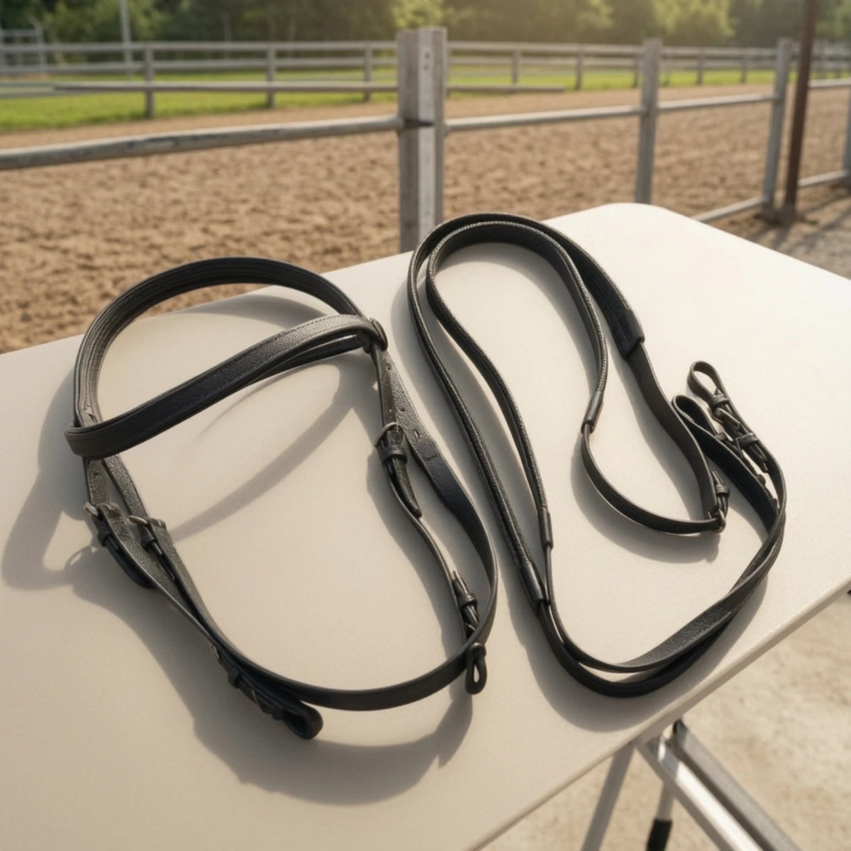 Horse Bridle with Reins – Easy-Clean Synthetic Equestrian Tack Horse Bridle PLUSH