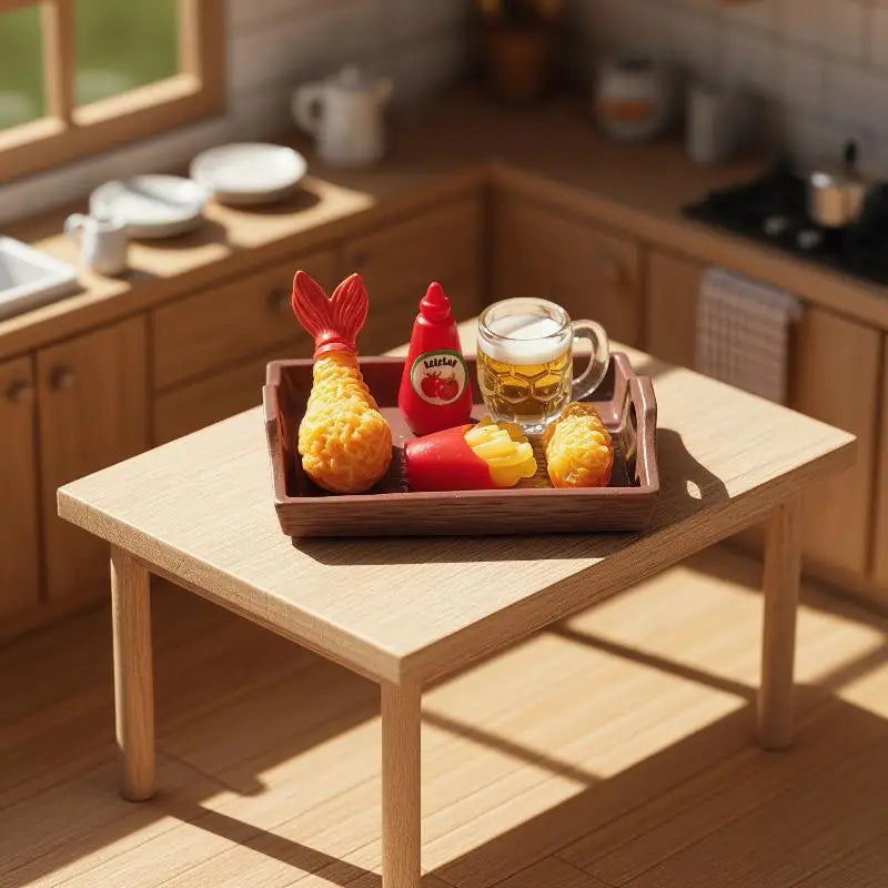 Miniature Fast Food Set 1:12 Scale Dollhouse Resin Props Dollhouse Accessory Set PLUSH