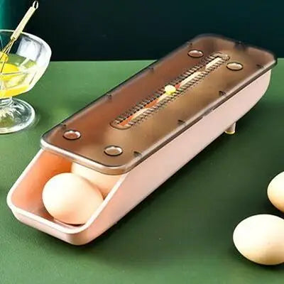 Automatic Rolling Egg Storage Box – Fridge Organizer Tray Egg Storage Organizer PLUSH Egg Storage Box C