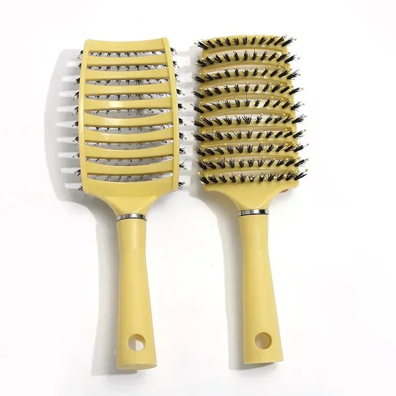 Magic Detangling Hair Comb & Scalp Massage Brush – 2 Styles Detangling Hair Comb PLUSH Yellow