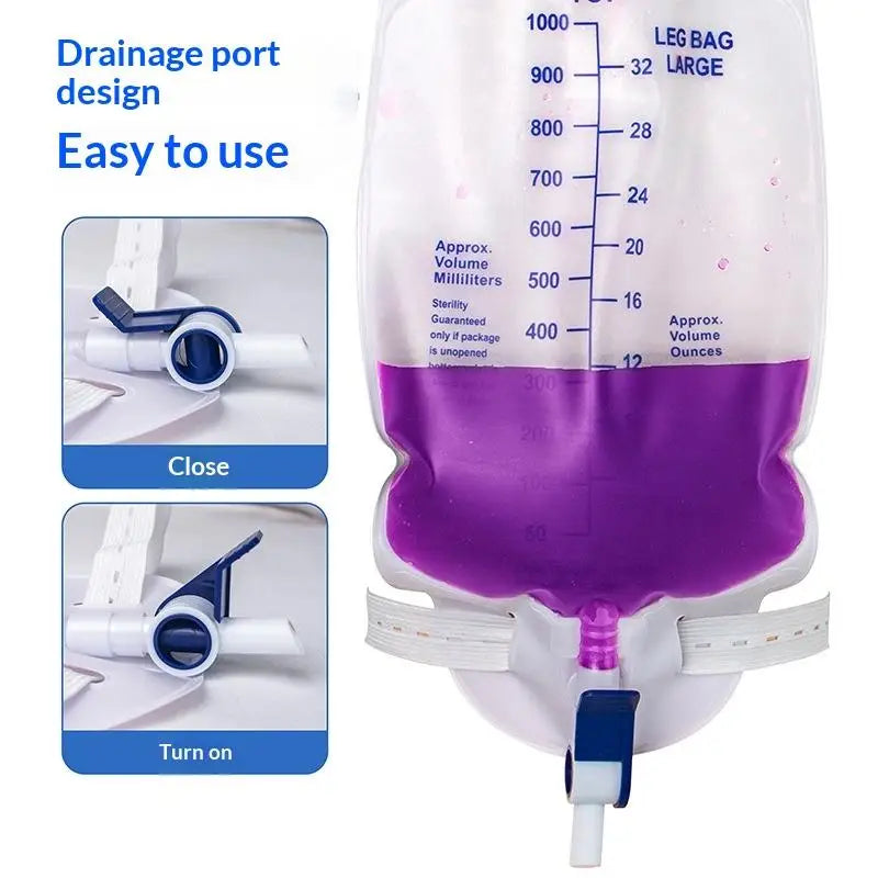 1000/2000ml Disposable Drainage Bag – Anti-Backflow PVC Drainage Collection Bag PLUSH