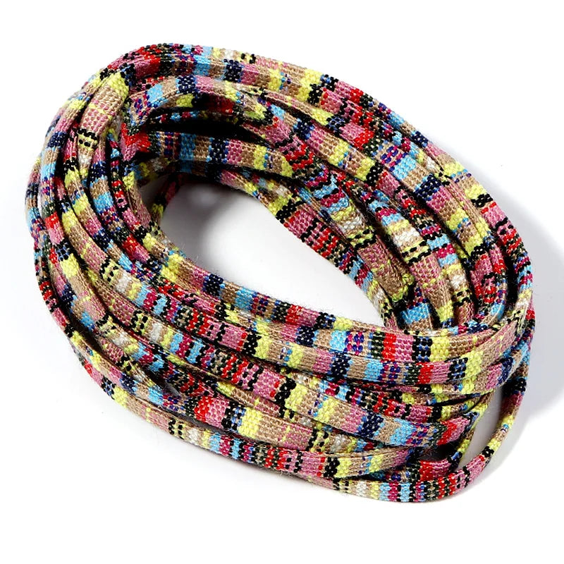 5 Yards 5mm Ethnic Woven Cotton Cord – Macrame & Bracelet Rope Craft Cord PLUSH yellow mixed 5mm