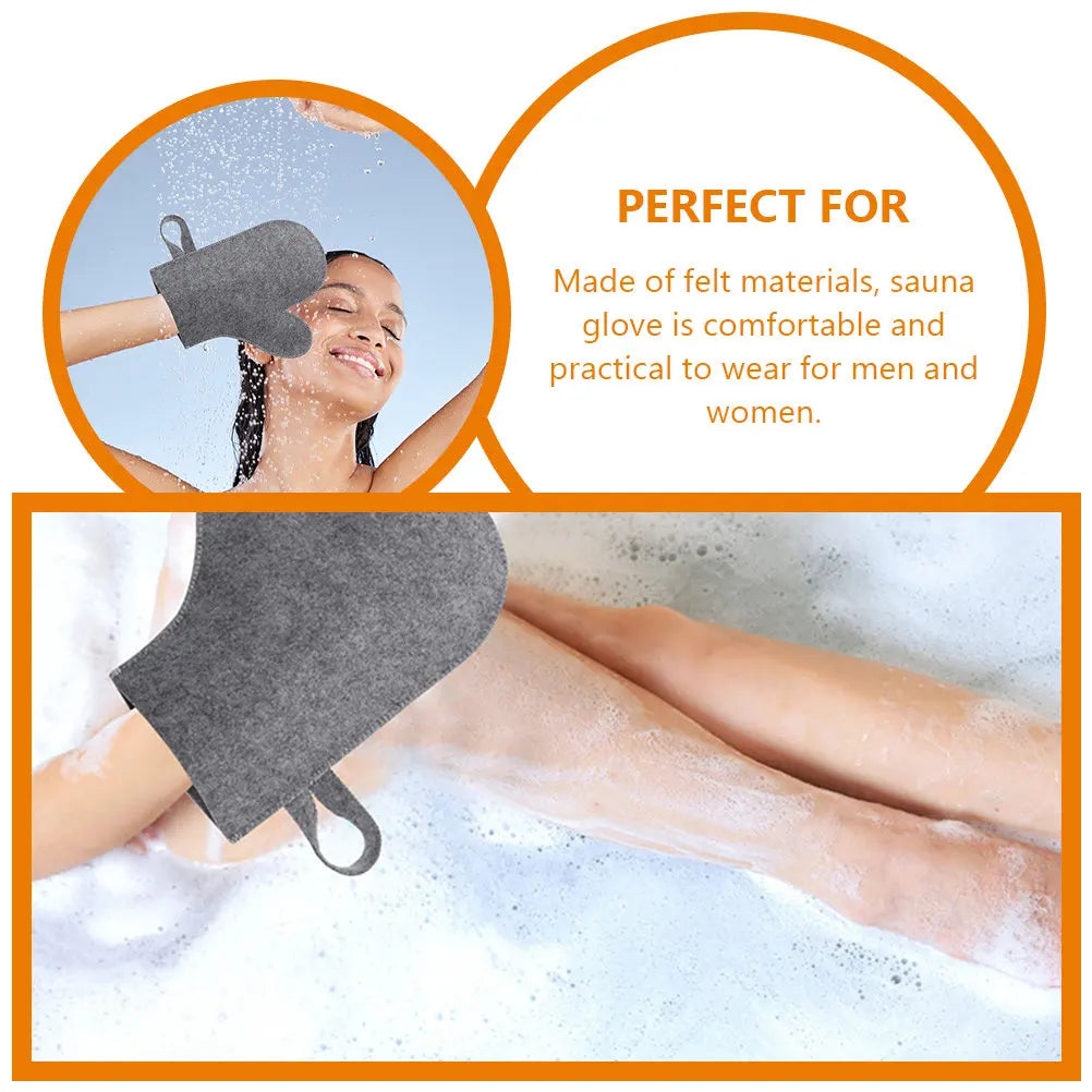 Felt Sauna Gloves – Heat Protection Mitt for Spa & Bath Sauna Gloves PLUSH