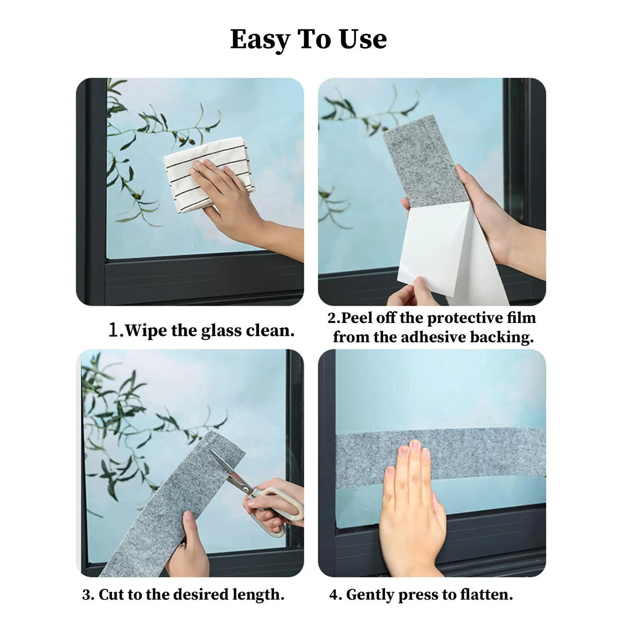 Self-Adhesive Felt Tape Anti-Condensation Window Door Strip Window Seal Strip PLUSH
