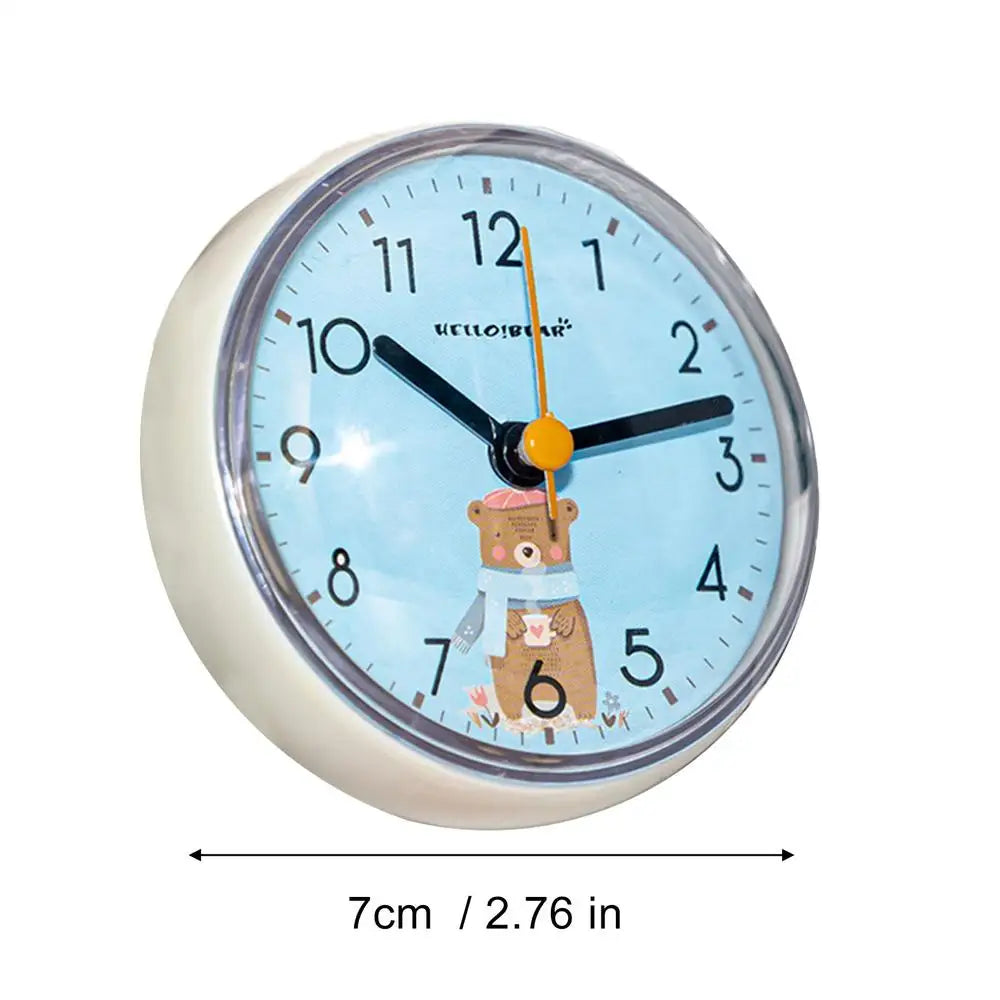 Mini Waterproof Suction Cup Wall Clock – Silent Shower Clock Waterproof Wall Clock PLUSH Blue