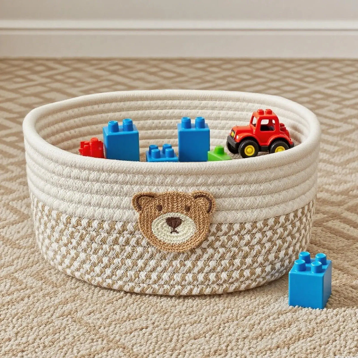 Woven Rope Storage Basket – Multifunctional Organizer Bin Woven Storage Basket PLUSH