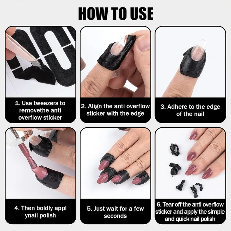 U-Shape Nail Polish Overflow Stickers – Skin Guard 10-50pcs Nail Art Accessory PLUSH