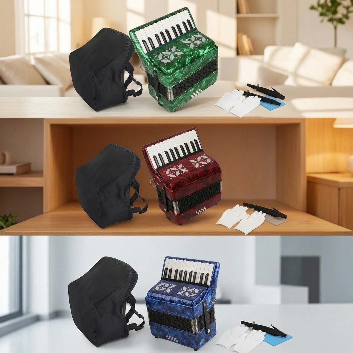 Piano Accordion for Beginners – 22 Keys, 8 Bass & Carry Bag Piano Accordion PLUSH