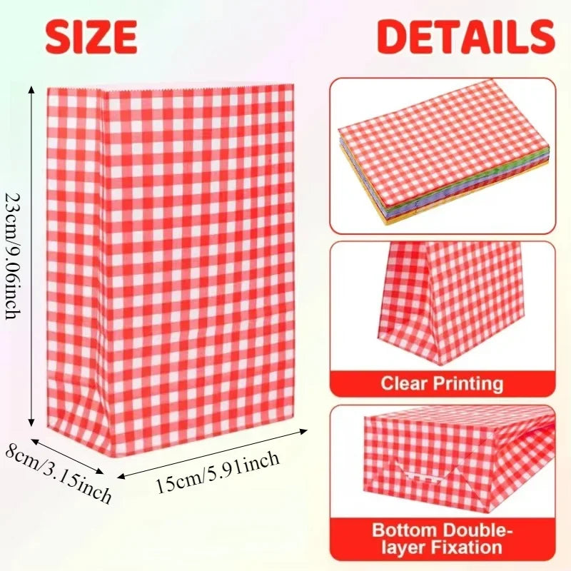 Colorful Kraft Paper Party Gift Bags – 10/20/30 Pack Party Gift Bags PLUSH Red 10PCS