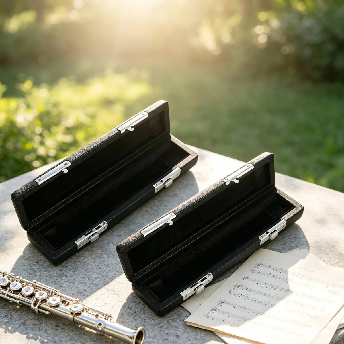 2-Pack Hard Shell Piccolo Case with Soft Padding – Lightweight Piccolo Instrument Case PLUSH