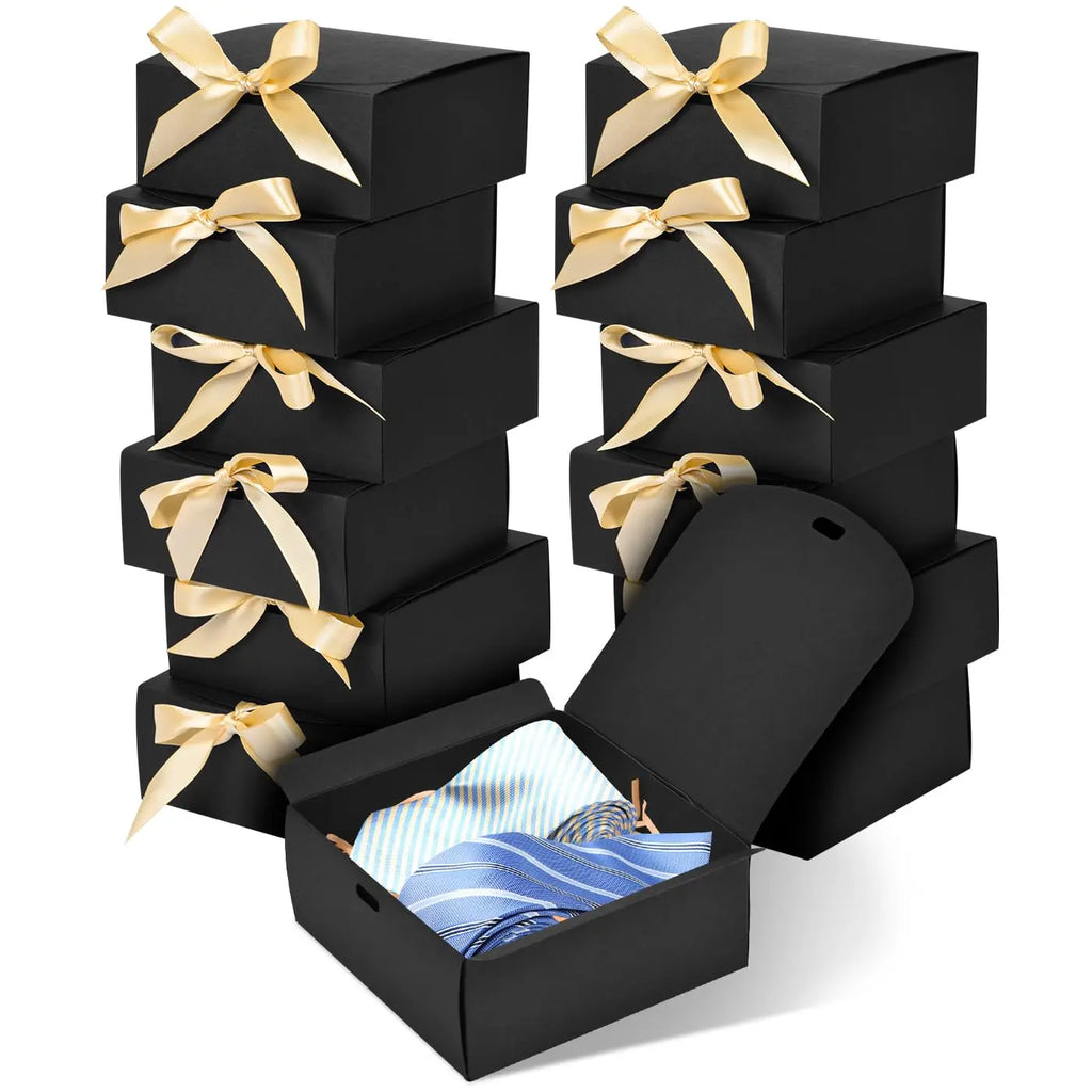 10-Pack White Gift Boxes with Lids & Gold Ribbon | 8x8x4" Gift Boxes Set PLUSH 10pcs Black 10x20x20cm Other