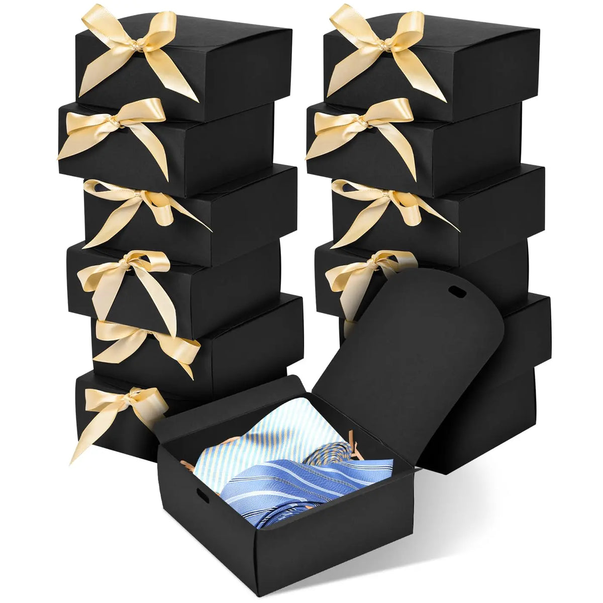 10-Pack White Gift Boxes with Lids & Gold Ribbon | 8x8x4" Gift Boxes Set PLUSH 10pcs Black 10x20x20cm Other