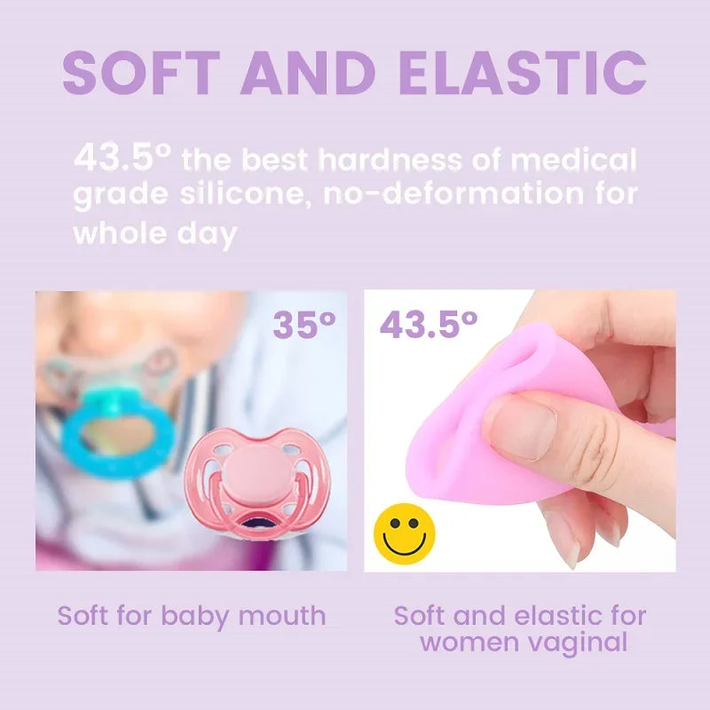 Reusable Menstrual Cup – Medical Grade Silicone Lady Cup Menstrual Cup PLUSH