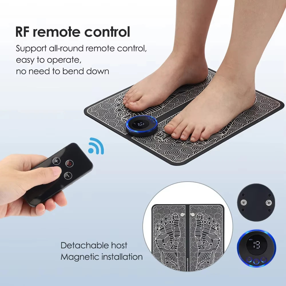 CAMMUO EMS Foot Massage Pad – 8 Modes, Portable & Foldable EMS Foot Massager PLUSH