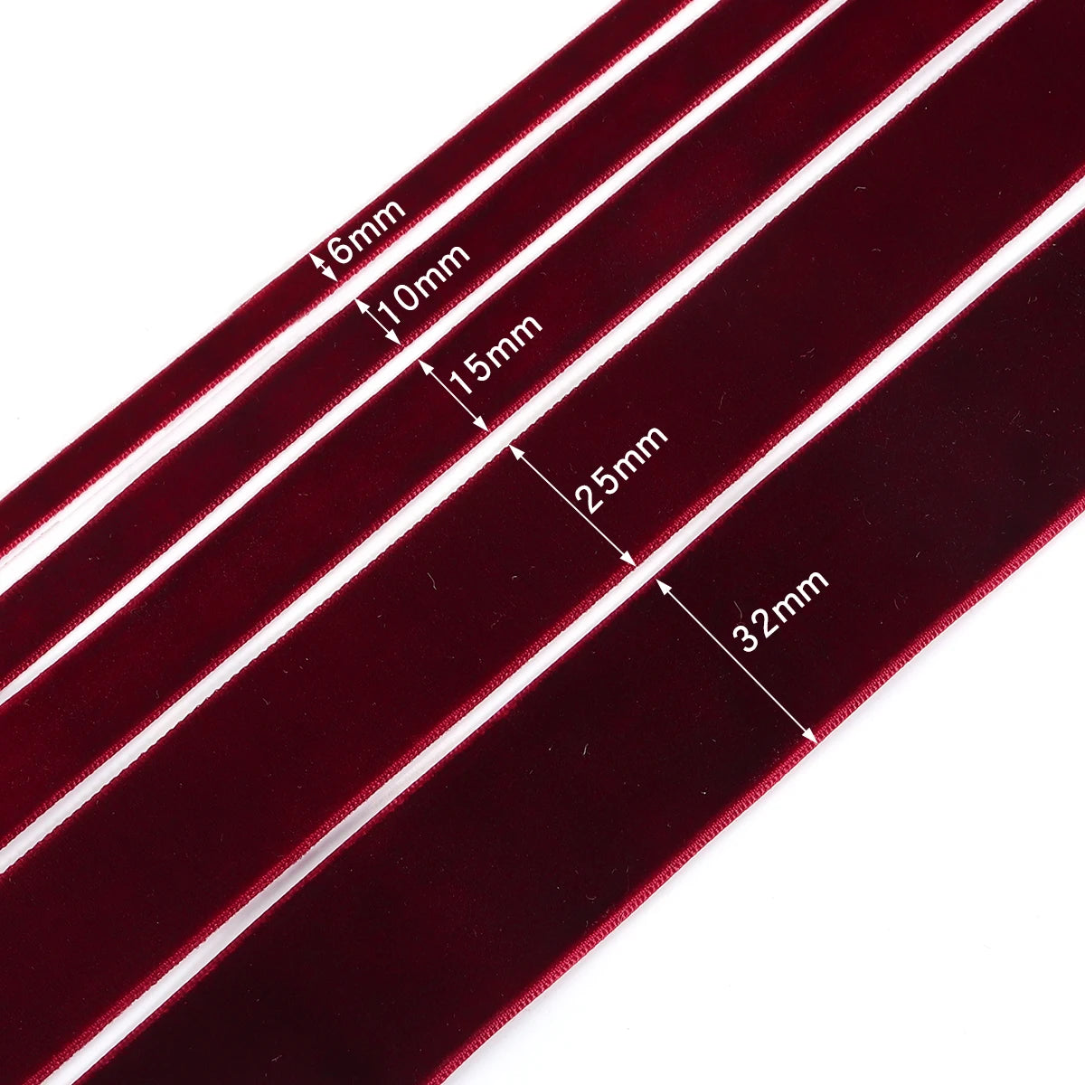 Velvet Ribbon Roll Black & Wine Red 5-10 Yds – DIY Crafts Velvet Craft Ribbon PLUSH Wine Red 6mm 10yards