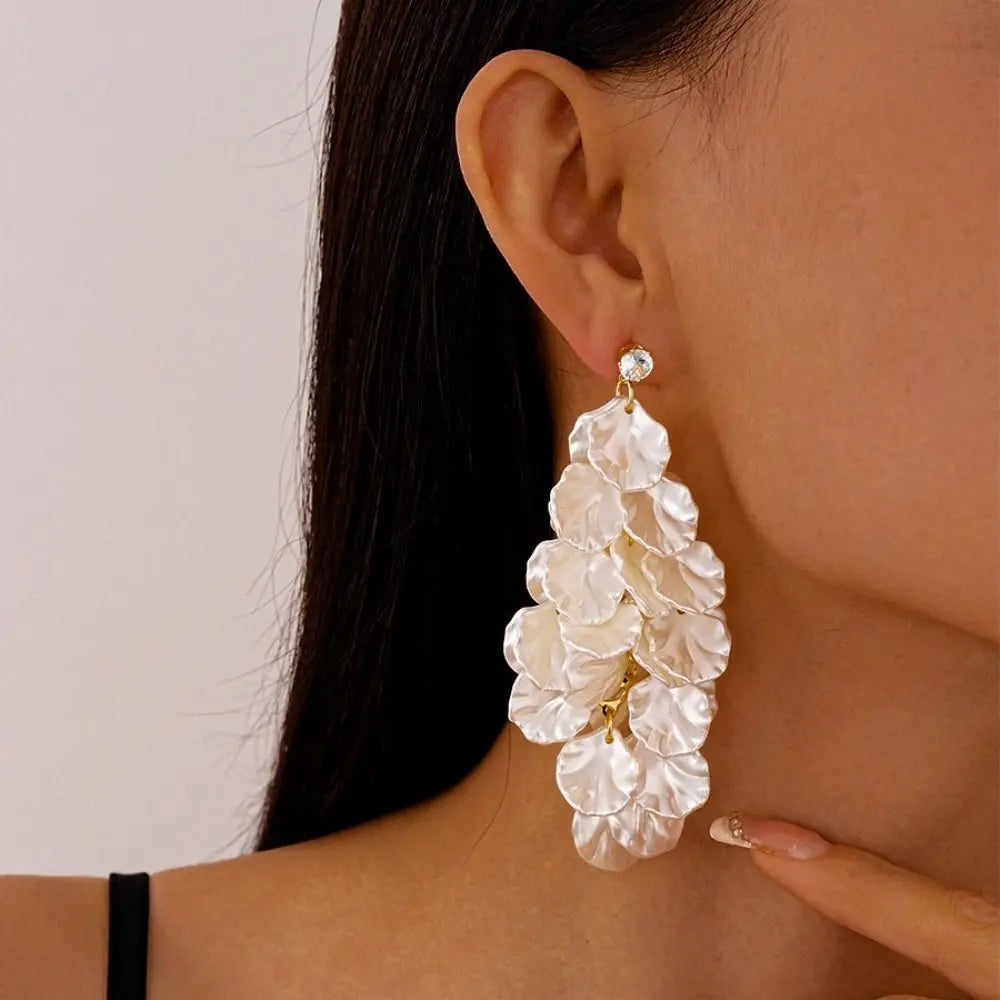 Vintage Petal Tassel Drop Earrings – Luxury Women's Jewelry Drop Earrings PLUSH