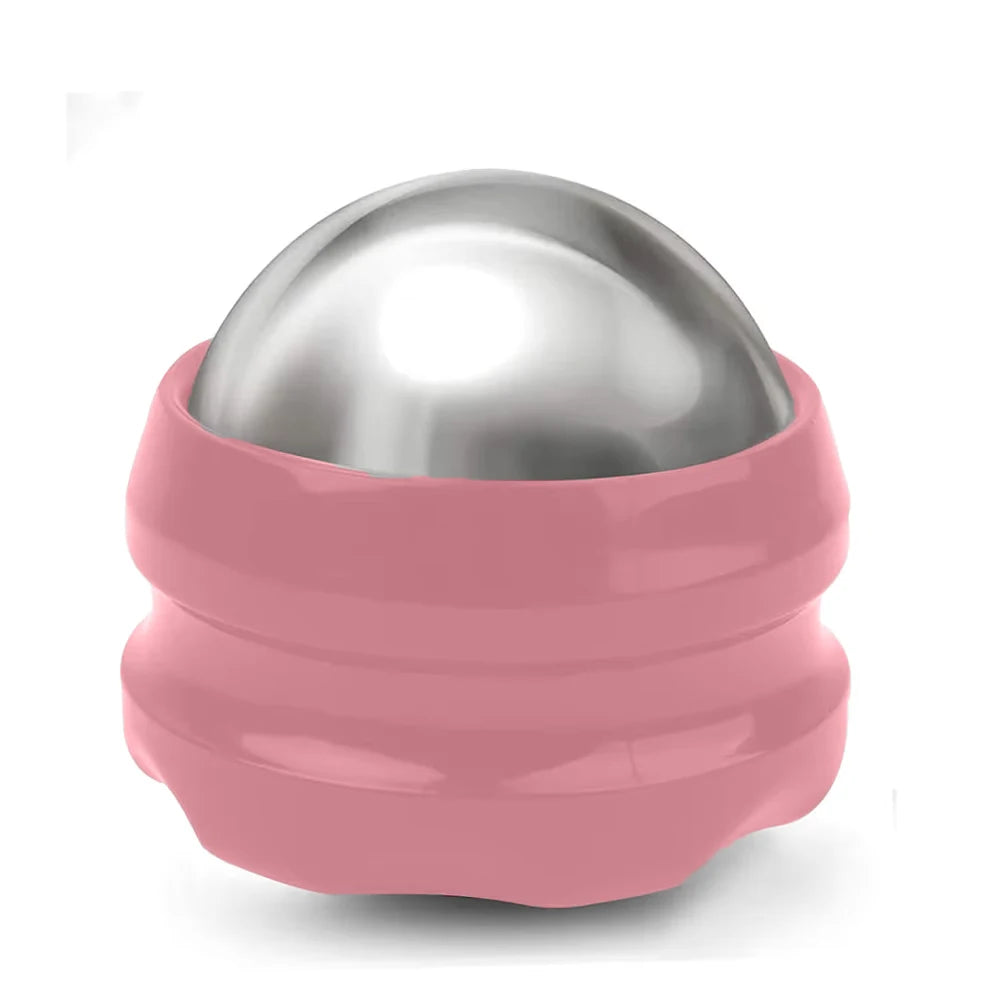 Ice & Heat Massage Ball Roller – Full Body Stainless Steel Tool Massage Ball Roller PLUSH PINK