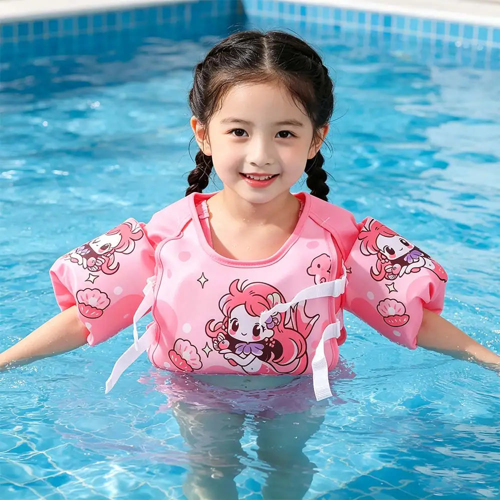 Kids Buoyancy Swim Vest – Adjustable Cartoon Float Jacket Kids Swim Vest PLUSH