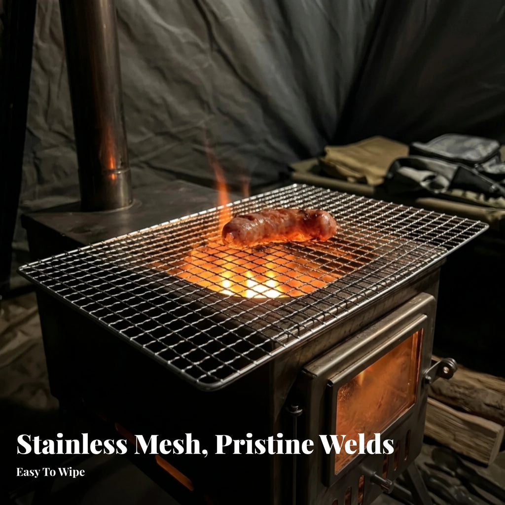 Food Grade Stainless Steel Grill Grate – Rectangular Cooking Mesh Grill Cooking Grate PLUSH