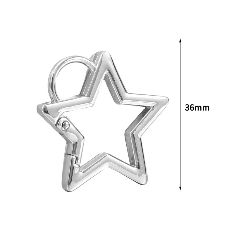 Star Hollow Spring Clasp Carabiner Clip – DIY Jewelry Connector Jewelry Clasp Connector PLUSH A11