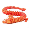 3D Printed Chinese Dragon Movable Joints Figurine 30cm Dragon Figurine PLUSH Red