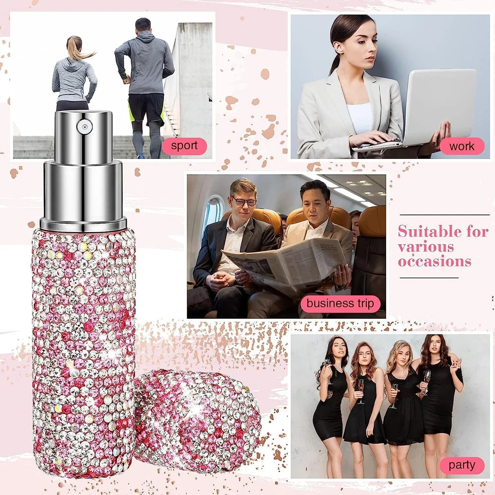 Bling Rhinestone 10ml Refillable Perfume Atomizer Spray Bottle Perfume Atomizer PLUSH