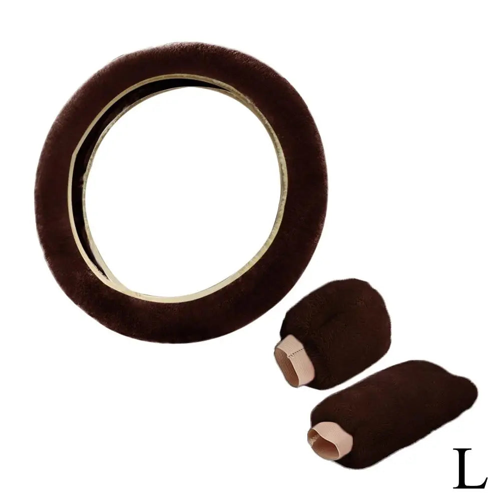 Plush Winter Car Steering Wheel Cover Set – Non-Slip Soft Steering Wheel Cover PLUSH L