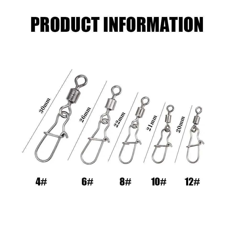Ball Bearing Fishing Connector Swivels – Interlock Snap 50–200pcs Fishing Swivels PLUSH