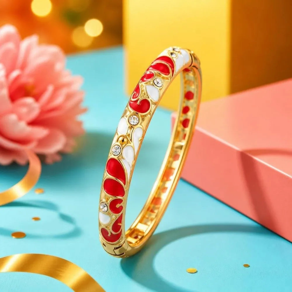 Vintage Cloisonne Enamel Open Cuff Bangle Bracelet for Women Enamel Cuff Bangle PLUSH