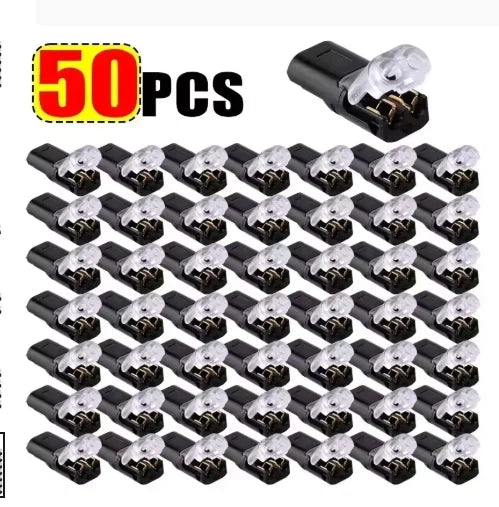 Waterproof 2-Pin Snap Wire Connectors – 20/30pcs Terminal Wire Snap Connector PLUSH 50Pcs 2P