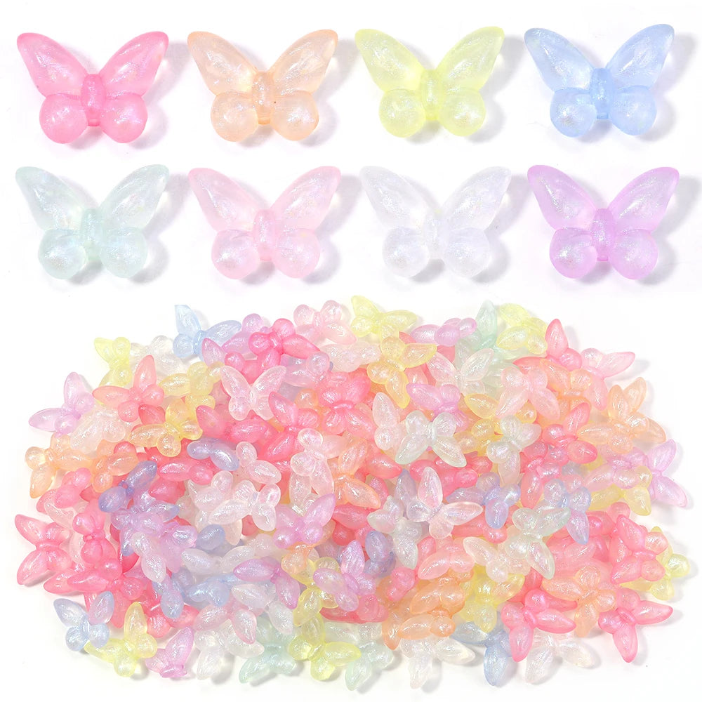 50pcs Acrylic Butterfly Beads – Colorful DIY Jewelry Spacers Acrylic Spacer Beads PLUSH