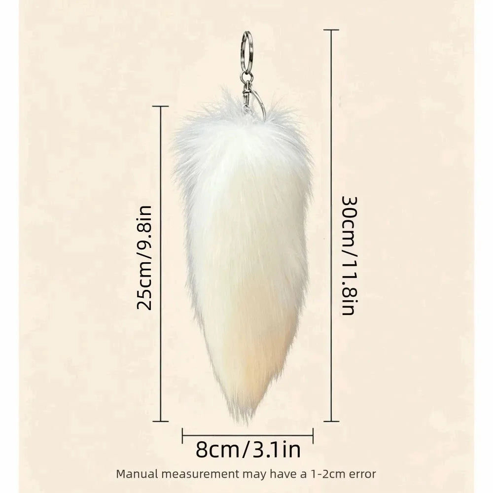 Fluffy Faux Fur Tail Keychain – Plush Cosplay Bag Charm Plush Tail Keychain PLUSH