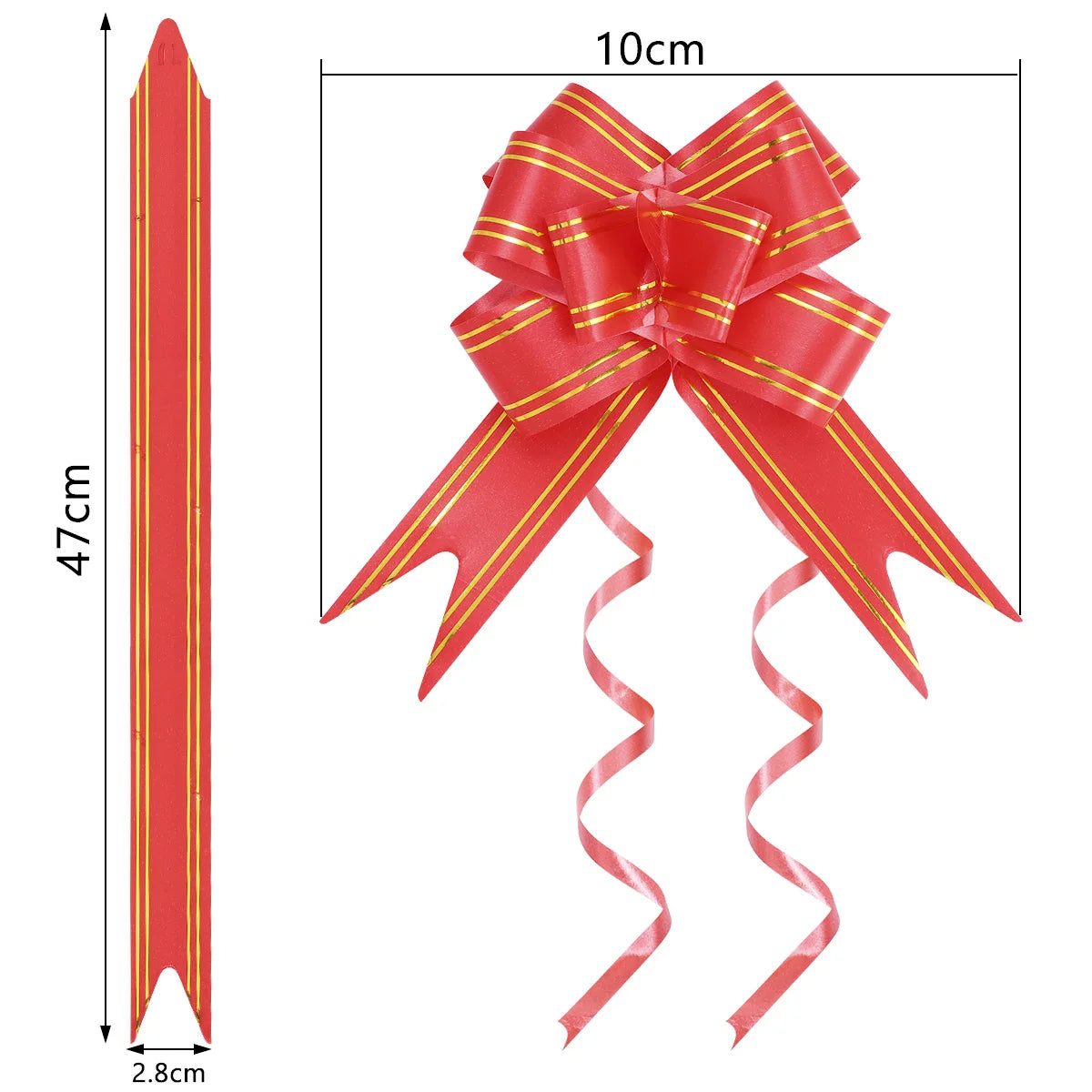 20pcs Pull Flower Bow Ribbons – Colorful Gift Wrap Decoration Gift Wrap Bows PLUSH