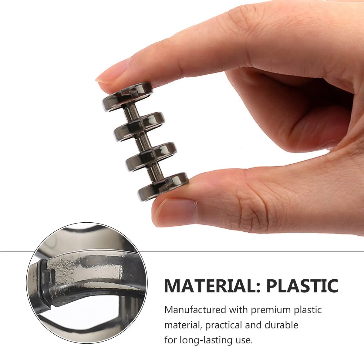 10pcs Plastic Four-Hole Loose Leaf Binder Snap Clips – Stationery Binder Snap Clips PLUSH